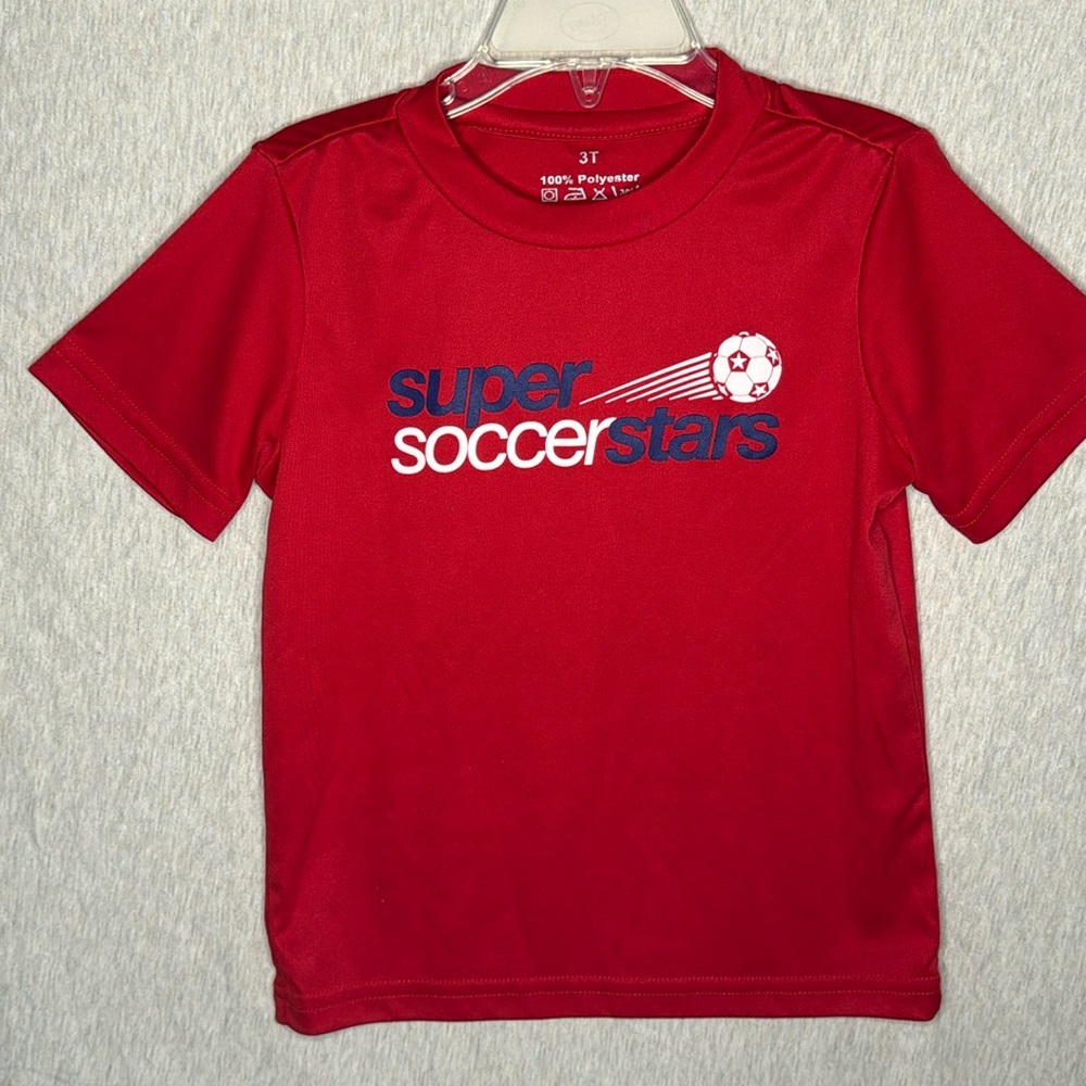 Super Soccer Stars polyester dry shirt. Size 3T